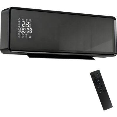 HOMCOM Wand Heizlüfter 2000W Wandheizgerät mit 2 Leistungsstufen, 3 Betriebsarten, LED-Display, Thermostat, Timer Wandheizung mit Fernbedienung, Oszillation, Fenster-Erkennung und Glasfront, Schwarz Aosom HOMCOM Wand Heizlüfter 2000W Wandheizgerät mit 2 Leistungsstufen, 3 Betriebsarten, LED-Display, Thermostat, Timer Wandheizung mit Fernbedienung, Oszillation, Fenster-Erkennung und Glasfront, Schwarz Aosom
