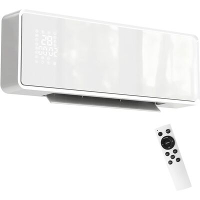 HOMCOM Wand Heizlüfter 2000W Wandheizgerät mit 2 Leistungsstufen, 3 Betriebsarten, LED-Display, Thermostat, Timer Wandheizung mit Fernbedienung, Oszillation, Fenster-Erkennung und Glasfront, Weiß Aosom HOMCOM Wand Heizlüfter 2000W Wandheizgerät mit 2 Leistungsstufen, 3 Betriebsarten, LED-Display, Thermostat, Timer Wandheizung mit Fernbedienung, Oszillation, Fenster-Erkennung und Glasfront, Weiß Aosom