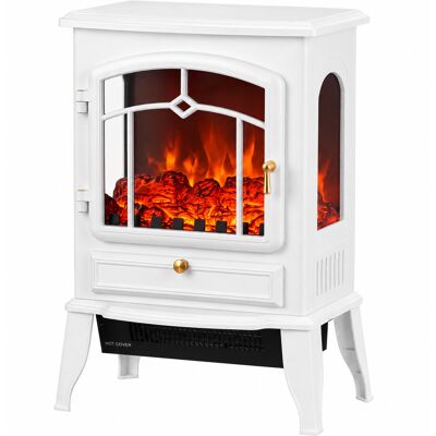 HOMCOM Elektrokamin, 39 x 24 x 57 cm, Freistehend mit 3-Seiten-Panorama, Elektrischer Kamin mit Heizung, LED Kaminfeuer mit Flammeneffekt, Thermostat und Überhitzungsschutz für Wohnzimmer, 1000W/2000W, Weiß Aosom HOMCOM Elektrokamin, 39 x 24 x 57 cm, Freistehend mit 3-Seiten-Panorama, Elektrischer Kamin mit Heizung, LED Kaminfeuer mit Flammeneffekt, Thermostat und Überhitzungsschutz für Wohnzimmer, 1000W/2000W, Weiß Aosom