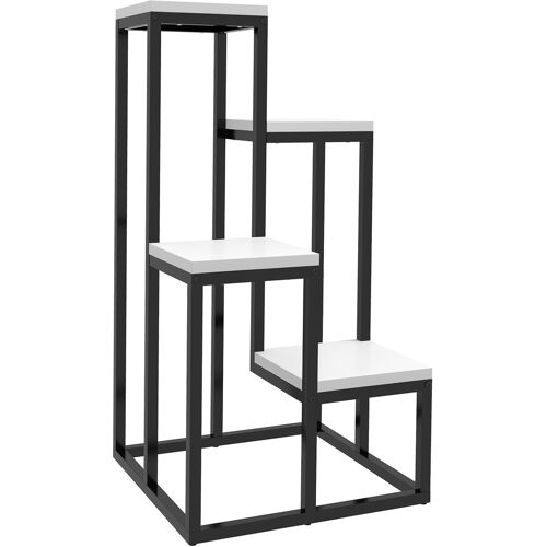 Outsunny Pflanzenständer Blumengestell 4 Regale verschiedene Höhen Stahlstruktur - 34 x 34 x 66 cm Aosom