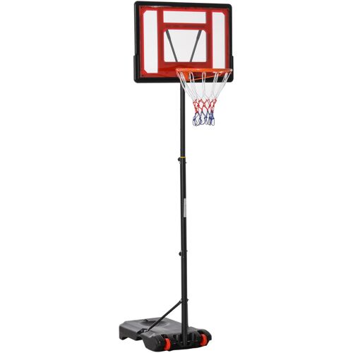 HOMCOM Basketballständer Outdoor mit Rollen, 160-210 cm höhenverstellbar Basketballkorb mit Ständer, 83x59cm Rückwand, für Jugendliche im Hinterhöfen, Gärten, Garagen Aosom