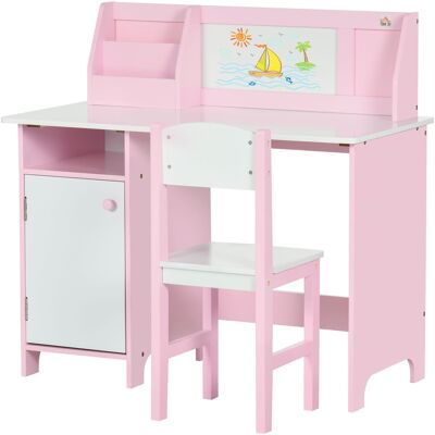 HOMCOM Kinder-Schreibtisch-Set mit Whiteboard - Rosa - Kindermöbel HOMCOM Kinder-Schreibtisch-Set mit Whiteboard - Rosa - Kindermöbel