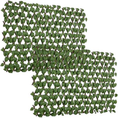 Outsunny 2er-Pack ausziehbare künstliche Hecken - Sichtschutzzaun Gitter realistisches Blattwerk, innen außen, 2 x 1 m Aosom Outsunny 2er-Pack ausziehbare künstliche Hecken - Sichtschutzzaun Gitter realistisches Blattwerk, innen außen, 2 x 1 m Aosom