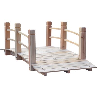 Outsunny Gartenbrücke Holzbrücke mit Geländer bis 180 kg aus Tannenholz für Garten & Teich Aosom.de Outsunny Gartenbrücke Holzbrücke mit Geländer bis 180 kg aus Tannenholz für Garten & Teich Aosom.de