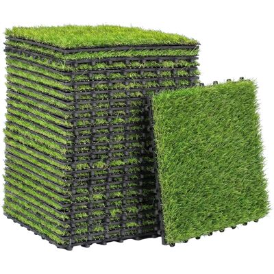 Outsunny 22er Set Kunstrasen Fliesen 30x30 cm Rasenfliesen mit Drainagesystem, 2m² Rasenteppich Kunststoff Grasmatte Künstlicher Rasen Bodenbelag Grasfliese für Balkon, Terrasse Garten Outdoor Grün Aosom Outsunny 22er Set Kunstrasen Fliesen 30x30 cm Rasenfliesen mit Drainagesystem, 2m² Rasenteppich Kunststoff Grasmatte Künstlicher Rasen Bodenbelag Grasfliese für Balkon, Terrasse Garten Outdoor Grün Aosom
