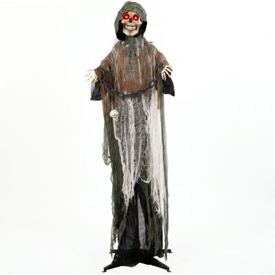 HOMCOM 170 cm Halloween Animierte Sensenmann Deko Lebensgroß mit Leuchtenden Augen, Sound- und Berührungsaktivierung, Beweglichen Händen/Kopf Halloween Dekoration für Indoor, Outdoor, Hof, Rasen Aosom HOMCOM 170 cm Halloween Animierte Sensenmann Deko Lebensgroß mit Leuchtenden Augen, Sound- und Berührungsaktivierung, Beweglichen Händen/Kopf Halloween Dekoration für Indoor, Outdoor, Hof, Rasen Aosom