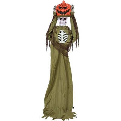 HOMCOM 173 cm Halloween Animierte Pop-up-Kürbis-Skelett Deko mit Sound- und Berührungsaktivierung, Licht, Lebensgroß Skelett Halloween Dekoration für Indoor, Outdoor, Rasen, Hof Aosom HOMCOM 173 cm Halloween Animierte Pop-up-Kürbis-Skelett Deko mit Sound- und Berührungsaktivierung, Licht, Lebensgroß Skelett Halloween Dekoration für Indoor, Outdoor, Rasen, Hof Aosom