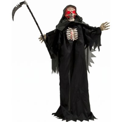 HOMCOM 170 cm Halloween Animierte Sensenmann Deko mit Sound- und Berührungsaktivierung, leuchtenden Augen und Brustkorb, lebensgroß Halloween Dekoration für Indoor, Outdoor, Rasen, Hof Aosom HOMCOM 170 cm Halloween Animierte Sensenmann Deko mit Sound- und Berührungsaktivierung, leuchtenden Augen und Brustkorb, lebensgroß Halloween Dekoration für Indoor, Outdoor, Rasen, Hof Aosom