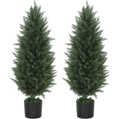 HOMCOM - Künstliche Zypresse 2er-Set 90cm - Kunstpflanze HOMCOM - Künstliche Zypresse 2er-Set 90cm - Kunstpflanze