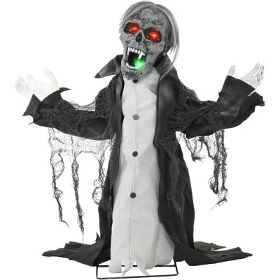 HOMCOM 75cm Halloween Dekoration Halloween Skelett mit Rot Leuchtende Augen, Heul-Geräusch Garten Deko mit Bewegungssensor für Indoor, Outdoor Aosom HOMCOM 75cm Halloween Dekoration Halloween Skelett mit Rot Leuchtende Augen, Heul-Geräusch Garten Deko mit Bewegungssensor für Indoor, Outdoor Aosom