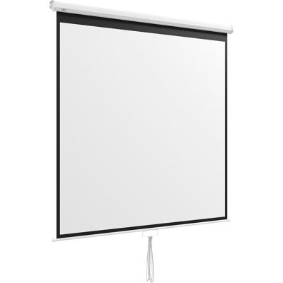 HOMCOM Beamer Leinwand 178 x 178 cm 99 Zoll 1:1 HD 4K Projektionsleinwand Rollo-Leinwand für Heimkino Büro-Präsentationen Aosom HOMCOM Beamer Leinwand 178 x 178 cm 99 Zoll 1:1 HD 4K Projektionsleinwand Rollo-Leinwand für Heimkino Büro-Präsentationen Aosom