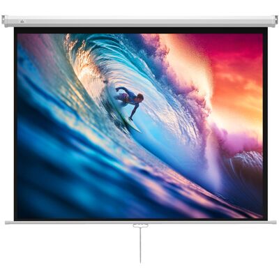 HOMCOM Beamer Leinwand 171 x 128 cm 84 Zoll 4:3 HD 4K Projektionsleinwand Rollo-Leinwand für Heimkino Büro-Präsentationen Aosom HOMCOM Beamer Leinwand 171 x 128 cm 84 Zoll 4:3 HD 4K Projektionsleinwand Rollo-Leinwand für Heimkino Büro-Präsentationen Aosom