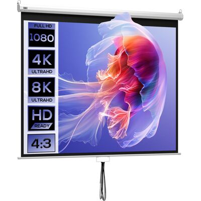 HOMCOM Beamer Leinwand 203 x 152 cm 100 Zoll 4:3/ 16:9 Projektionsleinwand Manuell Rollo-Leinwand für Heimkino Büro-Präsentationen Aosom HOMCOM Beamer Leinwand 203 x 152 cm 100 Zoll 4:3/ 16:9 Projektionsleinwand Manuell Rollo-Leinwand für Heimkino Büro-Präsentationen Aosom
