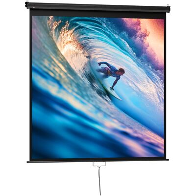 HOMCOM Beamer Leinwand 178 x 178 cm 99 Zoll 1:1 HD 4K Projektionsleinwand Rollo-Leinwand für Heimkino Büro-Präsentationen Aosom HOMCOM Beamer Leinwand 178 x 178 cm 99 Zoll 1:1 HD 4K Projektionsleinwand Rollo-Leinwand für Heimkino Büro-Präsentationen Aosom