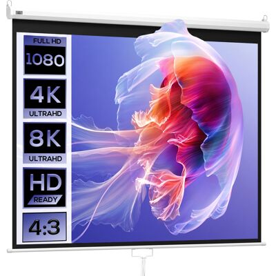 HOMCOM Beamer Leinwand 244 x 1832 cm 120 Zoll 4:3/ 16:9 Projektionsleinwand Manuell Rollo-Leinwand für Heimkino Büro-Präsentationen Aosom HOMCOM Beamer Leinwand 244 x 1832 cm 120 Zoll 4:3/ 16:9 Projektionsleinwand Manuell Rollo-Leinwand für Heimkino Büro-Präsentationen Aosom