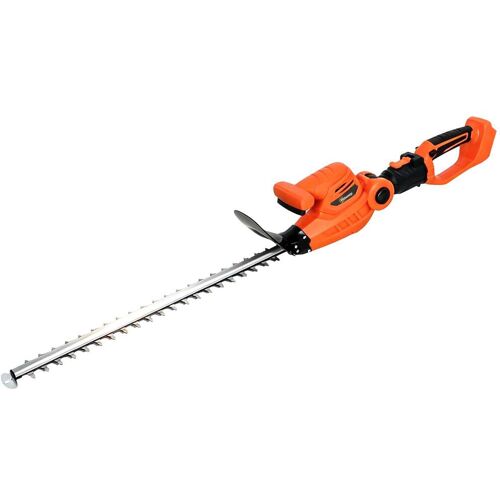 Outsunny Elektrische Heckenschere Klinge 51 cm 2 Akkus 4,0 Ah Teleskopstiel aus Aluminium, kabellose Heckenschere mit schwenkbarem Kopf, für Äste, Sträucher, Zweige, Orange Aosom