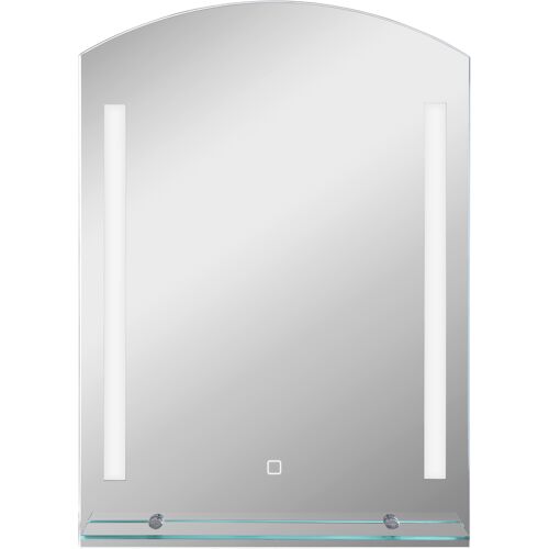 kleankin Badspiegel mit Beleuchtung, Wandspiegel mit 3 Lichtfarben, IP44 Lichtspiegel mit Touch-Schalter, Memory-Funktion, Badezimmerspiegel aus Alu, 50 x 70 cm Aosom