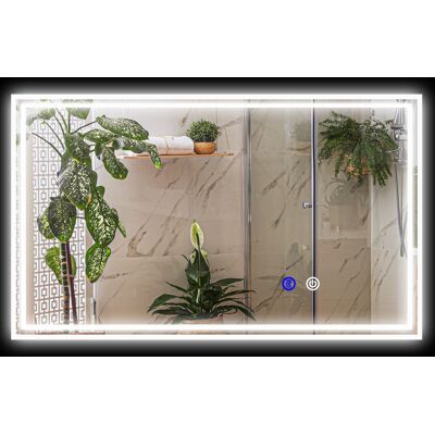 Kleankin LED-Badezimmerspiegel - 100x60 - Helligkeit einstellbar, Touchschalter, Horizontal/Vertikal Kleankin LED-Badezimmerspiegel - 100x60 - Helligkeit einstellbar, Touchschalter, Horizontal/Vertikal