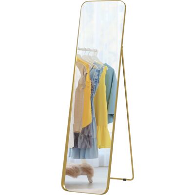 HOMCOM Ganzkörperspiegel 160 x 40 cm verjüngender Standspiegel mit Metallrahmen und Bruchsichere Glas, Wandspiegel zum Stehen, Anlehnen, Spiegel für Wohnzimmer, Schlafzimmer, Flur, Gold Aosom HOMCOM Ganzkörperspiegel 160 x 40 cm verjüngender Standspiegel mit Metallrahmen und Bruchsichere Glas, Wandspiegel zum Stehen, Anlehnen, Spiegel für Wohnzimmer, Schlafzimmer, Flur, Gold Aosom