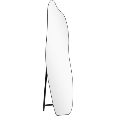HOMCOM Ganzkörperspiegel 160x40 cm ohne Rahmen, Freistehender Spiegel mit unregelmäßiger Form und Metallständer, zur Boden- oder Wandmontage, für Wohnzimmer, Eingangsbereich und Schlafzimmer, Schwarz Aosom HOMCOM Ganzkörperspiegel 160x40 cm ohne Rahmen, Freistehender Spiegel mit unregelmäßiger Form und Metallständer, zur Boden- oder Wandmontage, für Wohnzimmer, Eingangsbereich und Schlafzimmer, Schwarz Aosom