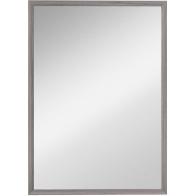HOMCOM Wandspiegel 50 x 70 cm Rechteckig Spiegel Dekorativer Hängespiegel Badezimmerspiegel für Schlafzimmer Badezimmer Wohnzimmer Flur Grau Aosom HOMCOM Wandspiegel 50 x 70 cm Rechteckig Spiegel Dekorativer Hängespiegel Badezimmerspiegel für Schlafzimmer Badezimmer Wohnzimmer Flur Grau Aosom