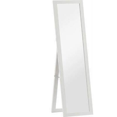 HOMCOM Ganzkörperspiegel 157 x 37 cm Rechteckig Standspiegel mit Rahmen mit Holzoptik, Wandspiegel zum Stehen, Anlehnen, Groß Spiegel für Flur, Wohnzimmer, Schlafzimmer, Weiß Aosom HOMCOM Ganzkörperspiegel 157 x 37 cm Rechteckig Standspiegel mit Rahmen mit Holzoptik, Wandspiegel zum Stehen, Anlehnen, Groß Spiegel für Flur, Wohnzimmer, Schlafzimmer, Weiß Aosom