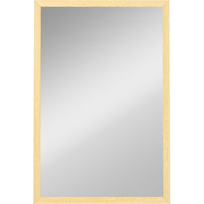 HOMCOM Wandspiegel 40 x 60 cm Rechteckig Spiegel Dekorativer Hängespiegel Badezimmerspiegel für Schlafzimmer Badezimmer Wohnzimmer Flur Natur Aosom HOMCOM Wandspiegel 40 x 60 cm Rechteckig Spiegel Dekorativer Hängespiegel Badezimmerspiegel für Schlafzimmer Badezimmer Wohnzimmer Flur Natur Aosom