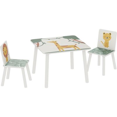AIYAPLAY Kindertisch mit Stuhl, Set Kindertisch und 2 Stühle aus Holz zum Malen, Spielen, Lernen, mit Tiermotiven, für Kinderzimmer, Kindergarten, Spielzimmer, Mädchen & Jungen 3-8 Jahre, Grün Aosom AIYAPLAY Kindertisch mit Stuhl, Set Kindertisch und 2 Stühle aus Holz zum Malen, Spielen, Lernen, mit Tiermotiven, für Kinderzimmer, Kindergarten, Spielzimmer, Mädchen & Jungen 3-8 Jahre, Grün Aosom
