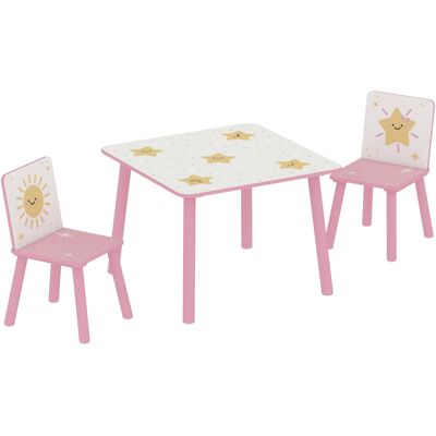 AIYAPLAY Kindertisch mit Stuhl, 2 Stühle Kinderholz-Set zum Zeichnen, Spielen, Lernen, Sternenmotiven, für Kinderzimmer, Kindergarten, Spielzimmer, Mädchen & Jungen 3-8 Jahre, rosa Aosom AIYAPLAY Kindertisch mit Stuhl, 2 Stühle Kinderholz-Set zum Zeichnen, Spielen, Lernen, Sternenmotiven, für Kinderzimmer, Kindergarten, Spielzimmer, Mädchen & Jungen 3-8 Jahre, rosa Aosom