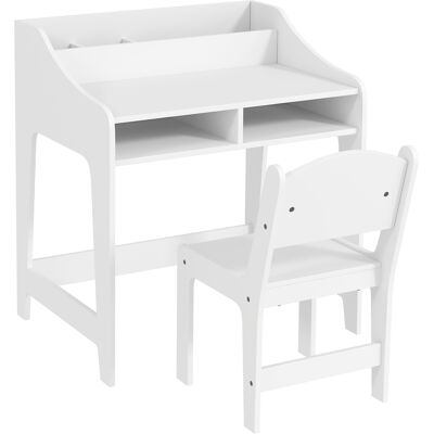 AIYAPLAY Schreibtisch- und Stuhl-Set für Kinder 3 bis 8 Jahre, Kinderschreibtisch für Jungen und Mädchen mit Stuhl, Fächer und offenen Regalen, für Schlafzimmer, Spielzimmer, Kita, weiß Aosom AIYAPLAY Schreibtisch- und Stuhl-Set für Kinder 3 bis 8 Jahre, Kinderschreibtisch für Jungen und Mädchen mit Stuhl, Fächer und offenen Regalen, für Schlafzimmer, Spielzimmer, Kita, weiß Aosom