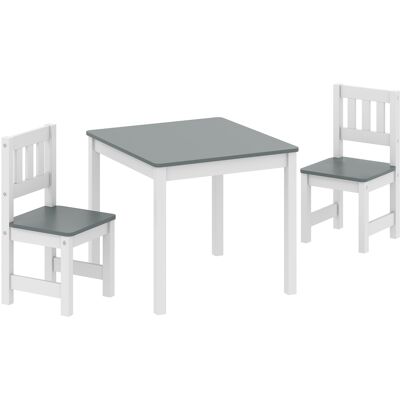 AIYAPLAY Kindertisch mit 2 Stühlen, 3tlg Kindersitzgruppe, Maltisch, Sitzgruppe für Kinder, Kindermöbel für Kinderzimmer, Kindergärten, 56 x 52 x 48 cm Grau Aosom AIYAPLAY Kindertisch mit 2 Stühlen, 3tlg Kindersitzgruppe, Maltisch, Sitzgruppe für Kinder, Kindermöbel für Kinderzimmer, Kindergärten, 56 x 52 x 48 cm Grau Aosom