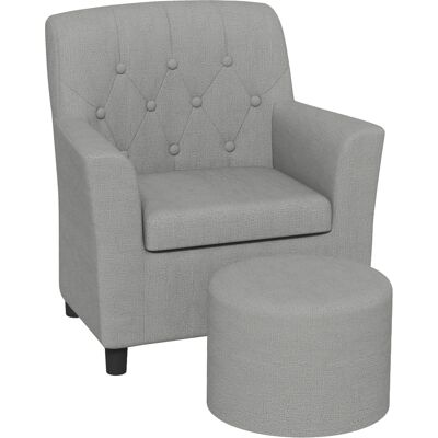AIYAPLAY Kindersessel mit Fußhocker Kindersofa ab 18 Monaten in Leinentoptik Eukalyptusholz Grau 45 x 43 x 50,5 cm für Kinderzimmer Aosom.de AIYAPLAY Kindersessel mit Fußhocker Kindersofa ab 18 Monaten in Leinentoptik Eukalyptusholz Grau 45 x 43 x 50,5 cm für Kinderzimmer Aosom.de