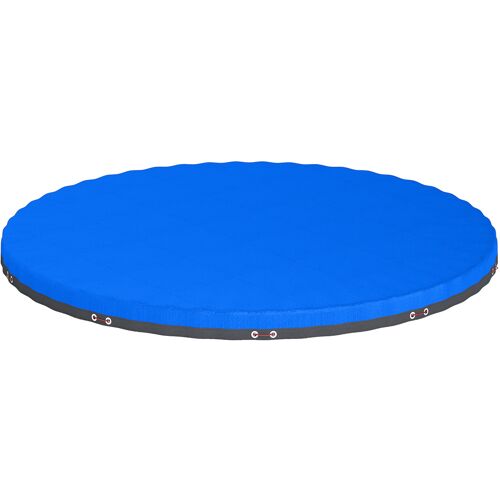Outsunny Poolabdeckung rund Ø 450 cm staub- und wasserdichte Abdeckplane mit Sicherungsseil Spanner Poolplane für Sommer & Winter, für 420-430 cm Pools Blau Aosom