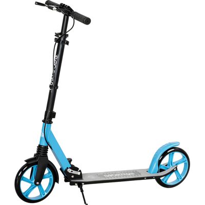HOMCOM Klapproller für Erwachsene und Kinder ab 14 Jahren, leichter Scooter mit verstellbarem Lenker, großem Rad Ø200 mm, Dämpfer und Bremse, Aluminium, Tragkraft 100 kg, 91,5x36,5x91-104 cm, Blau Aosom HOMCOM Klapproller für Erwachsene und Kinder ab 14 Jahren, leichter Scooter mit verstellbarem Lenker, großem Rad Ø200 mm, Dämpfer und Bremse, Aluminium, Tragkraft 100 kg, 91,5x36,5x91-104 cm, Blau Aosom