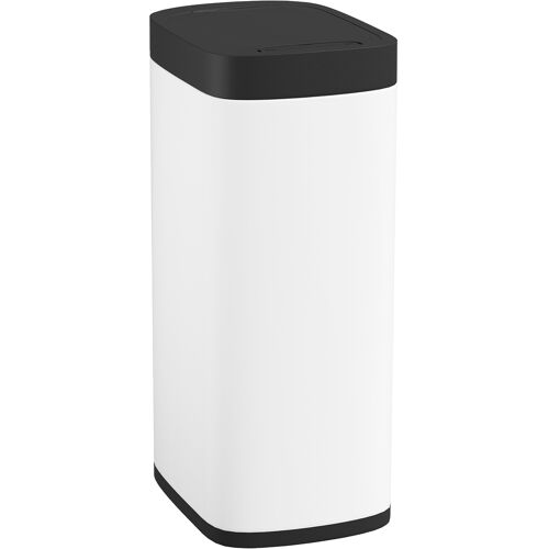 HOMCOM Automatischer Küchenmülleimer 50 L, berührungsloser Bewegungssensor-Mülleimer, fingerabdruckresistent, ohne Inneneimer, batteriebetrieben, Creme Aosom