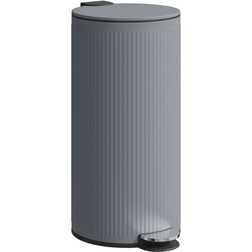 HOMCOM Mülleimer 30 L Treteimer mit Softclose-Deckel und Pedal, Abfallsammler mit abnehmbarem Inneneimer, Abfalleimer, Metall, Dunkelgrau, 36 x 30 x 60,5 cm Aosom