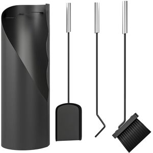 Outsunny Kaminbesteck Set 4-teilig Kaminzubehör mit Besen, Schaufel, Schürhaken und Korb, Kamingarnitur, Metall, Schwarz Aosom Outsunny Kaminbesteck Set 4-teilig Kaminzubehör mit Besen, Schaufel, Schürhaken und Korb, Kamingarnitur, Metall, Schwarz Aosom