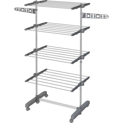 HOMCOM Wäscheständer mit Rollen Wäschetrockner Turm, Standtrockner mit Klappbarem Flügel, Wäscheturm für Indoor, Outdoor, Stahl Aosom HOMCOM Wäscheständer mit Rollen Wäschetrockner Turm, Standtrockner mit Klappbarem Flügel, Wäscheturm für Indoor, Outdoor, Stahl Aosom