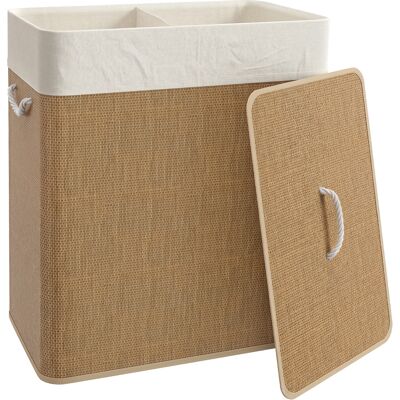 HOMCOM Bambus Wäschekorb mit Deckel 100 L Wäschesammler mit Seilgriffen, herausnehmbarer Wäschesack, Laundry Baskets Wäschesortierer für Waschküche Schlafzimmer Badezimmer Braun Aosom HOMCOM Bambus Wäschekorb mit Deckel 100 L Wäschesammler mit Seilgriffen, herausnehmbarer Wäschesack, Laundry Baskets Wäschesortierer für Waschküche Schlafzimmer Badezimmer Braun Aosom