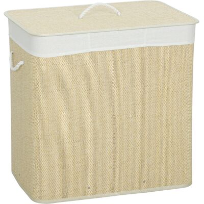 HOMCOM Bambus Wäschekorb mit Deckel 100 L Wäschesammler mit Seilgriffen, herausnehmbarer Wäschesack, Laundry Baskets Wäschesortierer für Waschküche Schlafzimmer Badezimmer Braun Aosom HOMCOM Bambus Wäschekorb mit Deckel 100 L Wäschesammler mit Seilgriffen, herausnehmbarer Wäschesack, Laundry Baskets Wäschesortierer für Waschküche Schlafzimmer Badezimmer Braun Aosom