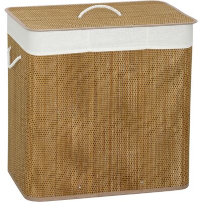 HOMCOM Bambus Wäschekorb mit Deckel 144 L Wäschesammler mit Seilgriffen, herausnehmbarer Wäschesack, Laundry Baskets Wäschesortierer für Waschküche Schlafzimmer Badezimmer Braun Aosom HOMCOM Bambus Wäschekorb mit Deckel 144 L Wäschesammler mit Seilgriffen, herausnehmbarer Wäschesack, Laundry Baskets Wäschesortierer für Waschküche Schlafzimmer Badezimmer Braun Aosom