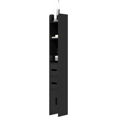 Kleankin Weißes Badezimmer-Säulenschrank mit Regalen - Badschrank Kleankin Weißes Badezimmer-Säulenschrank mit Regalen - Badschrank