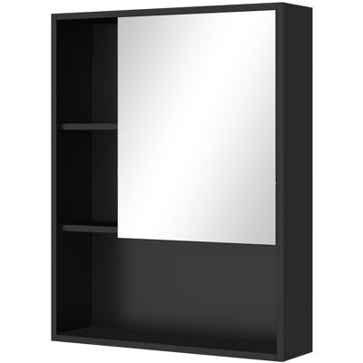 Kleankin - Armadietto-Bagno-Specchio - Schwarz - 60x15x76 cm - BadezimmerSchrank Kleankin - Armadietto-Bagno-Specchio - Schwarz - 60x15x76 cm - BadezimmerSchrank