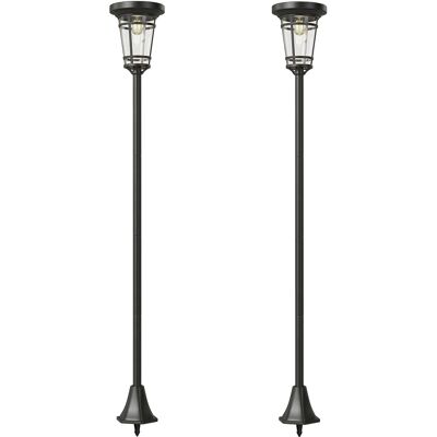 Outsunny Solar Laterne 2er-Set Stehleuchte 180cm Höhenverstellbar Außen Gartenlaterne mit 2 Helligkeitsmodi Lichtsensor Schalter, IP44 Solar Laternen Solarlampen Solarlaterne für Garten Balkon Aosom Outsunny Solar Laterne 2er-Set Stehleuchte 180cm Höhenverstellbar Außen Gartenlaterne mit 2 Helligkeitsmodi Lichtsensor Schalter, IP44 Solar Laternen Solarlampen Solarlaterne für Garten Balkon Aosom