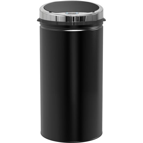 HOMCOM Sensor Mülleimer 42L, Elektrisch Automatischer Abfalleimer mit Deckel, Rostfrei, für Bad, Büro, Küche, Esszimmer, Stahl, Schwarz Aosom
