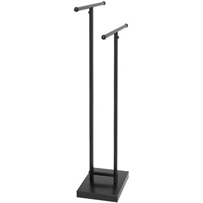 HOMCOM Handtuchständer auf Bodenständer Handtuchwärmer 2 Ebenen aus Metall Handtuchhalter für Badezimmer, Maße 50 B x 18,5 T x 85 H cm, Schwarz Aosom HOMCOM Handtuchständer auf Bodenständer Handtuchwärmer 2 Ebenen aus Metall Handtuchhalter für Badezimmer, Maße 50 B x 18,5 T x 85 H cm, Schwarz Aosom