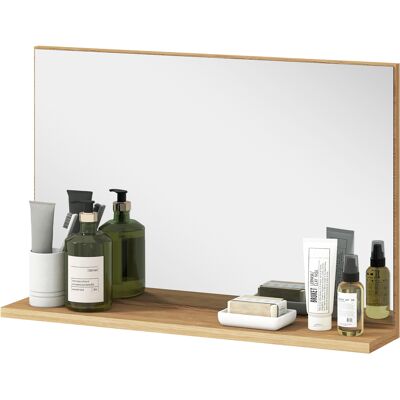 Kleankin Badezimmerspiegel mit Regal, Moderner Mehrzweck-Spiegel für Badezimmer, Schlafzimmer und Eingangsbereich, 60x12x40 cm, Holz Aosom Kleankin Badezimmerspiegel mit Regal, Moderner Mehrzweck-Spiegel für Badezimmer, Schlafzimmer und Eingangsbereich, 60x12x40 cm, Holz Aosom