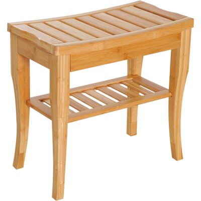 HOMCOM Duschhocker Badhocker mit Ablage Duschsitz Duschstuhl Badstuhl Badregal Bambus Natur 47,5 x 26 x 44,5 cm Aosom HOMCOM Duschhocker Badhocker mit Ablage Duschsitz Duschstuhl Badstuhl Badregal Bambus Natur 47,5 x 26 x 44,5 cm Aosom