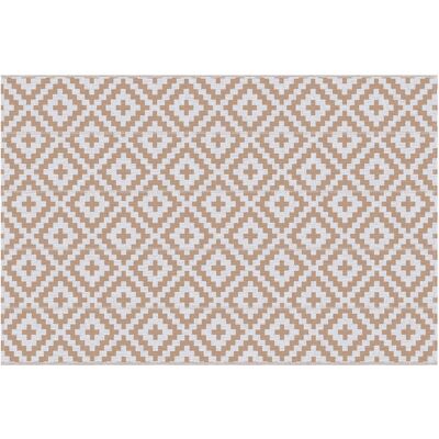 Outsunny Garten Teppich Grafisches Design - Reversible Doppelmuster - Maße 2,74L x 1,82B m - Hochdichtepolypropylen 310 g/m² Weiß Beige Aosom Outsunny Garten Teppich Grafisches Design - Reversible Doppelmuster - Maße 2,74L x 1,82B m - Hochdichtepolypropylen 310 g/m² Weiß Beige Aosom