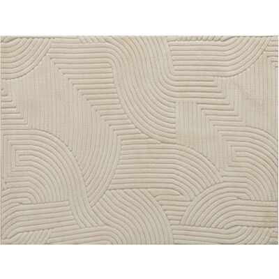 HOMCOM Teppich Anti-Rutsch Geometrisch Hochflor Wohnzimmerteppich mit Modern-Design für Wohnzimmer Terrasse Balkon & Küche, 200 x 140 cm, Cremeweiß Aosom HOMCOM Teppich Anti-Rutsch Geometrisch Hochflor Wohnzimmerteppich mit Modern-Design für Wohnzimmer Terrasse Balkon & Küche, 200 x 140 cm, Cremeweiß Aosom